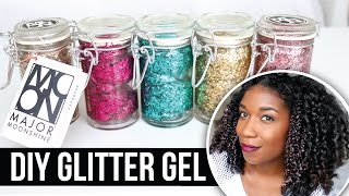 DIY Moonshine Glitter Gel Pomade  Glitter Hairstyles  Natural Hair [upl. by Ulrikaumeko891]