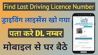 How to find lost Driving Licence Number by Name  DL खो गया DL No कैसे निकाले  All States of INDIA [upl. by Catarina538]