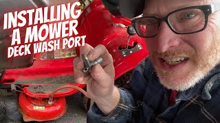 Installing Mower Deck Wash Port in Craftsman T100 [upl. by Suoicul653]