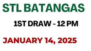 STL Batangas Draw result today live 1200 PM 14 January 2025 [upl. by Nnylaj]