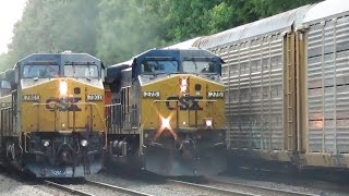 3 CSX Trains Meet Q279 Q010 Q378 [upl. by Acenahs418]