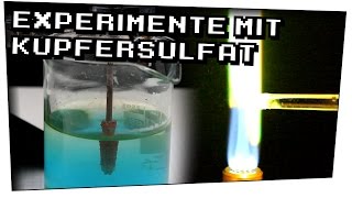 Grünes Feuer und Kaltverkupferung durch Kupfersulfat Synthese von Kupfer  Heimexperimente 43 [upl. by Atisor322]