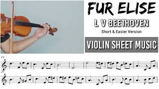 Free Sheet  Fur Elise  L V Beethoven  Violin Sheet Music [upl. by Eadas354]