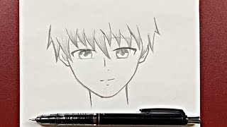 Easy to draw  how to draw anime boy stepbystep [upl. by Ziagos]