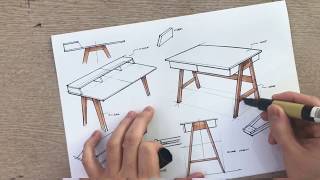 가구디자인 스케치  Furniture design sketch  제품스케치 [upl. by Cyrillus496]