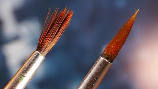 How to clean synthetic paintbrushes and fix hooked tips [upl. by Mudenihc583]