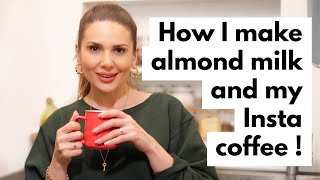 How I make almond milk and the most delicious coffee  ALI ANDREEA [upl. by Accber]