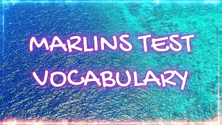 Marlins Test For Seafarer  Vocabulary [upl. by Ainos]