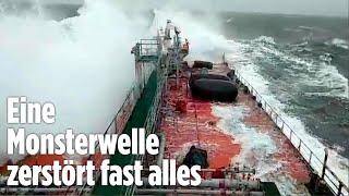 Lebensgefahr für Arbeiter Monsterwelle haut Schiffsbrücke weg  Ostsee [upl. by Eevets397]