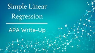 Simple Linear Regression  APA WriteUp [upl. by Michelle]