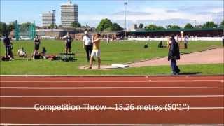 Joey Watson  Shot put Surrey County Schools Championships [upl. by Nede]