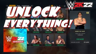 How To Unlock EVERYTHING In WWE 2K22 The FASTEST GET ALL UNLOCKABLES FAST [upl. by Padegs]