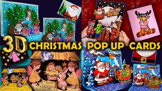 4 DIY 3d Christmas Pop Up Cards How To Make 3d Pop Up Christmas Greeting Cards Holiday Cards [upl. by Aniratac455]