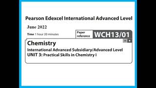 Unit 3 June 2022  AS Chemistry Edexcel  Dr Hanaa Assil [upl. by Holmen122]