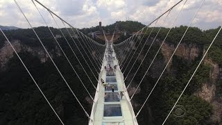 Worlds highest glass bridge in Zhangjiajie China [upl. by Puett980]