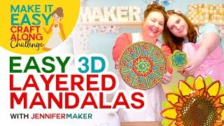 EASY 3D Layered Mandala Tutorial  Free Designs Great for Beginners [upl. by Malina]