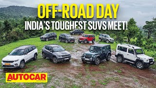 OffRoad Day 2022 ft Scorpio N Thar Gurkha Fortuner Meridian amp more  Autocar India Mobil [upl. by Llevart]