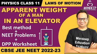 LOM 14  Apparent Weight Of A Man In A Lift  Class 11 Physics [upl. by Rimahs]