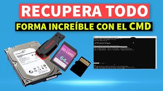 Forma REAL y Gratis de Recuperar Datos de Disco Duro Memoria USB SD Micro SD y SSD Usando CMD [upl. by Nnairac]