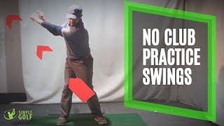 No Club Practice Golf Swings Pull Your Thumb For Width  Golf Swing Sequence [upl. by Hpseoj]