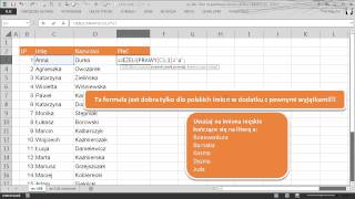 excel148  Płeć na podstawie imienia JEŻELI PRAWY [upl. by Granville]