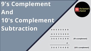 9s Complement and 10s Complement Subtraction [upl. by Imotas205]