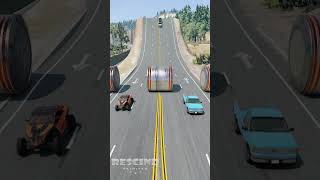 Cars vs Bollards on Double Road  BeamNG Drive [upl. by Bear]