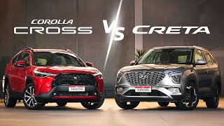 Comparativo de SUVs Toyota Corolla Cross XRE x Hyundai Creta Ultimate  QUAL É O MELHOR PRA VOCÊ [upl. by Ovida323]