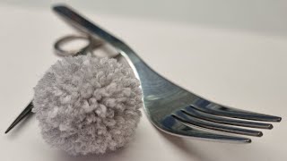 How to Make Pom Poms – with fork The Secret to make the Perfect PomPom Part I [upl. by Yenitirb]