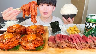 ASMR 和牛ユッケ レアステーキ Wagyu Yukhoe EATING SOUNDS  咀嚼音  MUKBANG  먹방 [upl. by Ntsud]