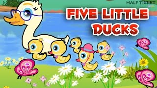 Five Little Ducks  Nursery Rhymes And Kids Songs With Lyrics [upl. by Aracat281]