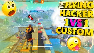 Hacker VS Hacker  2 Flying Hacker 1 VS 1 Custom Fight  Must Watch  Garena Free fire [upl. by Salisbarry]