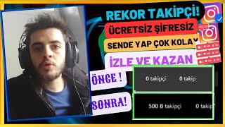 1 DAKİKADA 500000 TAKİPÇİ HİLESİ  ÜCRETSİZ ŞİFRESİZ İNSTAGRAM TAKİPÇİ HİLESİ 2024 [upl. by Adnauqal660]