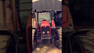 Massey Ferguson 6480 Tier 2 Dynashift With Straight Pipe Mixing Slurry [upl. by Sokem811]