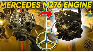 The Fastest Way to replace a engine from MercedesBenz C350 M276 engine only engine removal [upl. by Lambart]