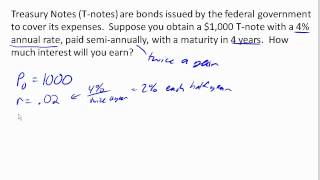 Simple interest Tnote example [upl. by Eamanna]