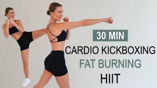 30 Min STANDING CARDIO KICKBOXING  FAT BURNING HIIT  Sweaty Dancy Standing Abs  No Repeat [upl. by Nehgaem]