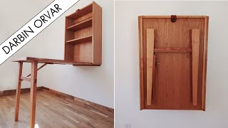 Building a Gorgeous Fold Up Table  Wall Mounted Drop Down Desk Space Saving [upl. by Sedda701]