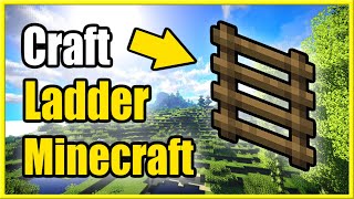 How to Make a LADDER in Minecraft Survival Mode Recipe Tutorial [upl. by Ayekan]