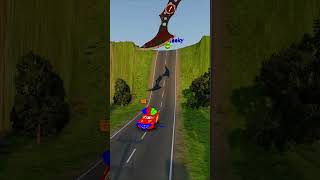 Crazy Cars amp Mini Cars VS Giant Hammer Batarang Crush  BeamNGdrive [upl. by Annaira]