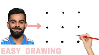 Easy Virat Kohli Drawing from Dots [upl. by Constantina]