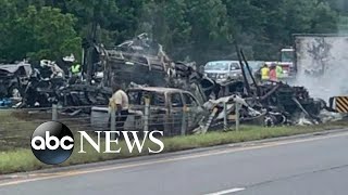 10 dead after 18car crash on Alabama highway [upl. by Suravat557]