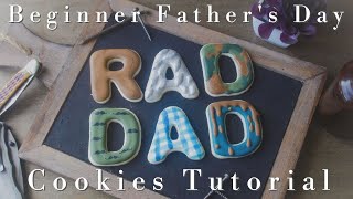 Fathers Day Cookies for Beginners Fathers Day Cookie Decorating Ideas [upl. by Tebazile705]