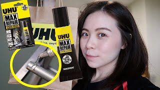 I Tried UHU Max Repair Extreme Adhesive  Does It Work \\ JQLeeJQ [upl. by Ssalguod671]