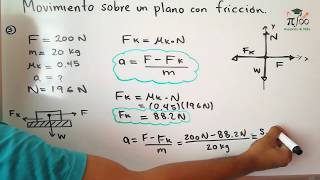 Movimiento sobre un plano HORIZONTAL CON FRICCIÓN  Física [upl. by Aneloaup]