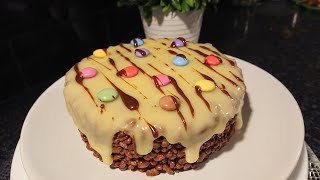 Quick and Easy chocolate Rice Krispies cake shorts [upl. by Ennairod]