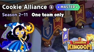 Cookie Alliance Season 211 Master Mode One Team Only Guide  Cookie Run Kingdom [upl. by Collette]