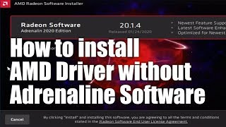 How to install AMD Drivers without the installing Adrenaline Software [upl. by Torrell304]