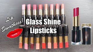 REVLON Super Lustrous GLASS SHINE Lipsticks LIP SWATCHES amp Review [upl. by Idnek]