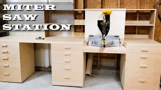 EASY Miter Saw Station Build with Storage [upl. by Hite]